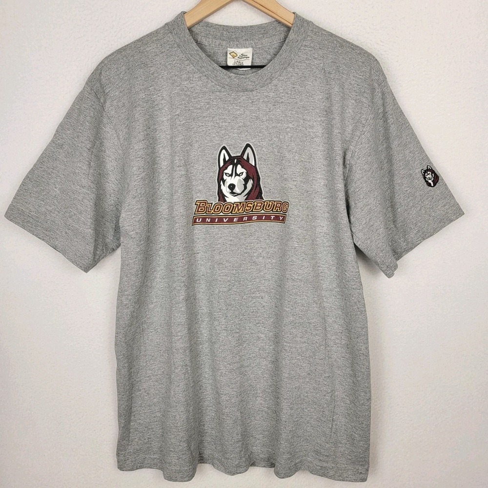 Bloomsburg University Huskies Vintage 90s Men's L Gray‎ T-Shirt USA